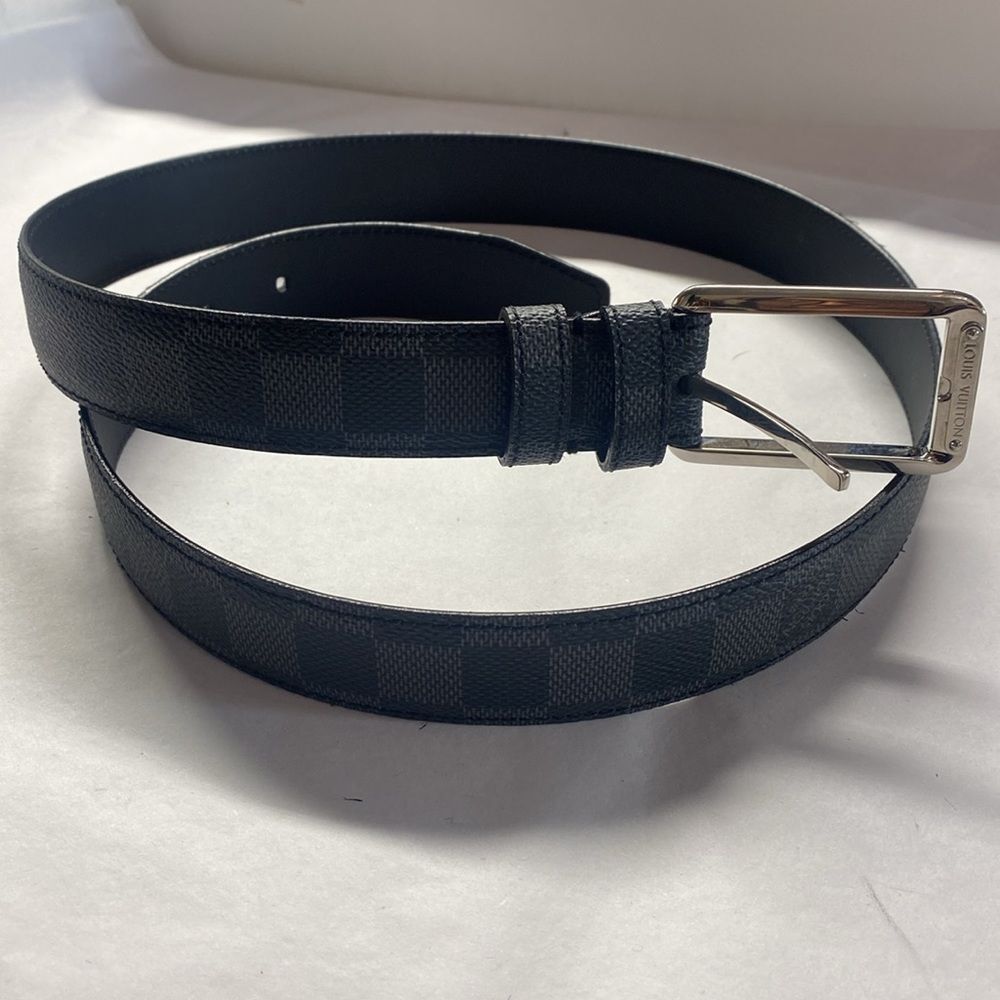 Louis Vuitton Men's Damier Black Checkered Belt - Picture 5 of 6